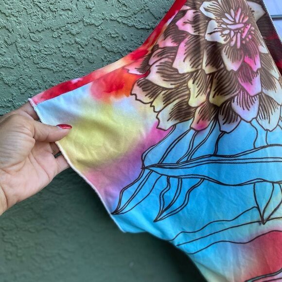 NWOT Carley Brown Designs Multicolored Flower CoverUp Kimono Shrug One Size - Picture 4 of 11